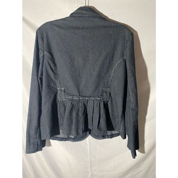 Robert Louis Black and White Striped Jean Jacket - Picture 6 of 7